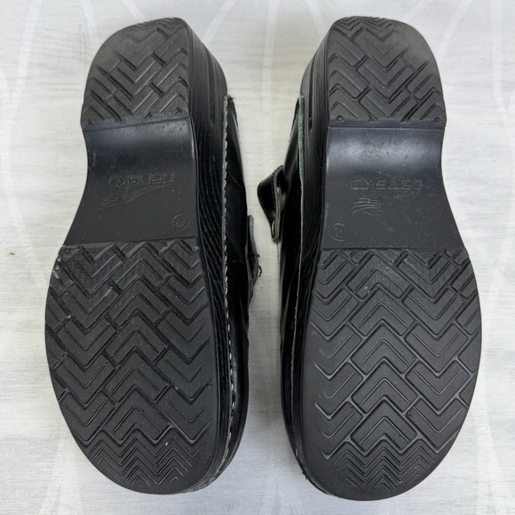 Dansko Merrie Mary Jane Clogs Black Perforated Open Heel Size 40 - US 9.5 / 10 - Picture 8 of 8